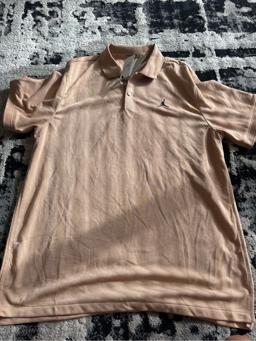 Jordan Men’s Brown Tan Polo with Jumpman Embroidery